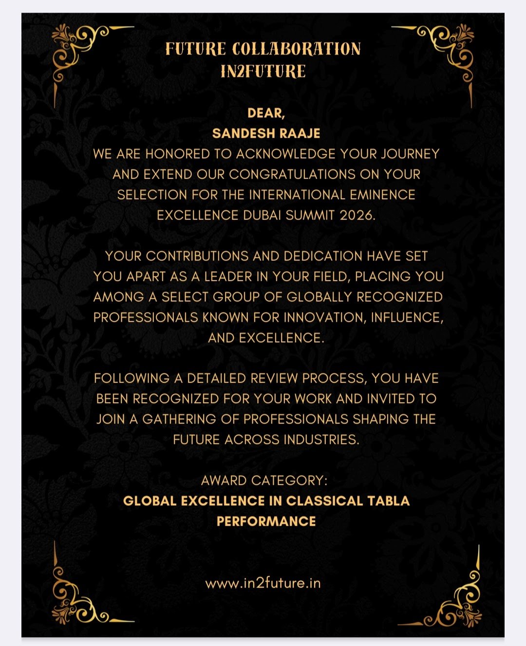 Sandesh Raaje recognition