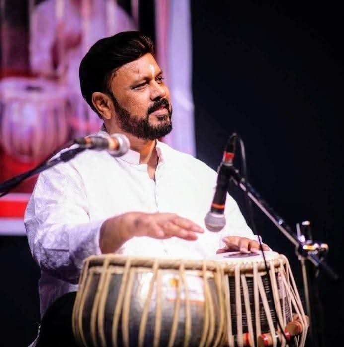 Dr. Sandesh Nilakanth Raaje with tabla